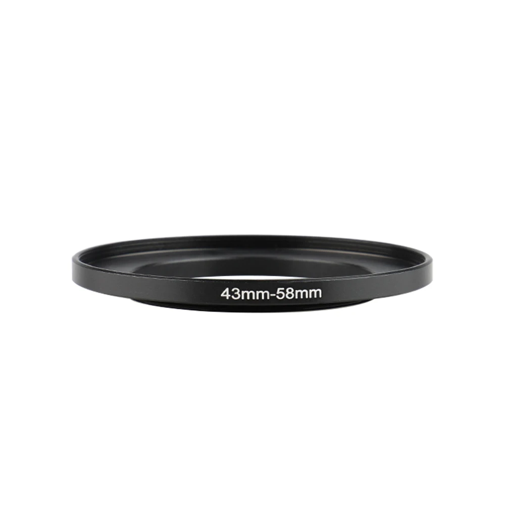 

Aluminum Black Step Up Filter Ring 43mm-58mm 43-58mm 43 to 58 Filter Adapter Lens Adapter for Canon Nikon Sony DSLR Camera Lens