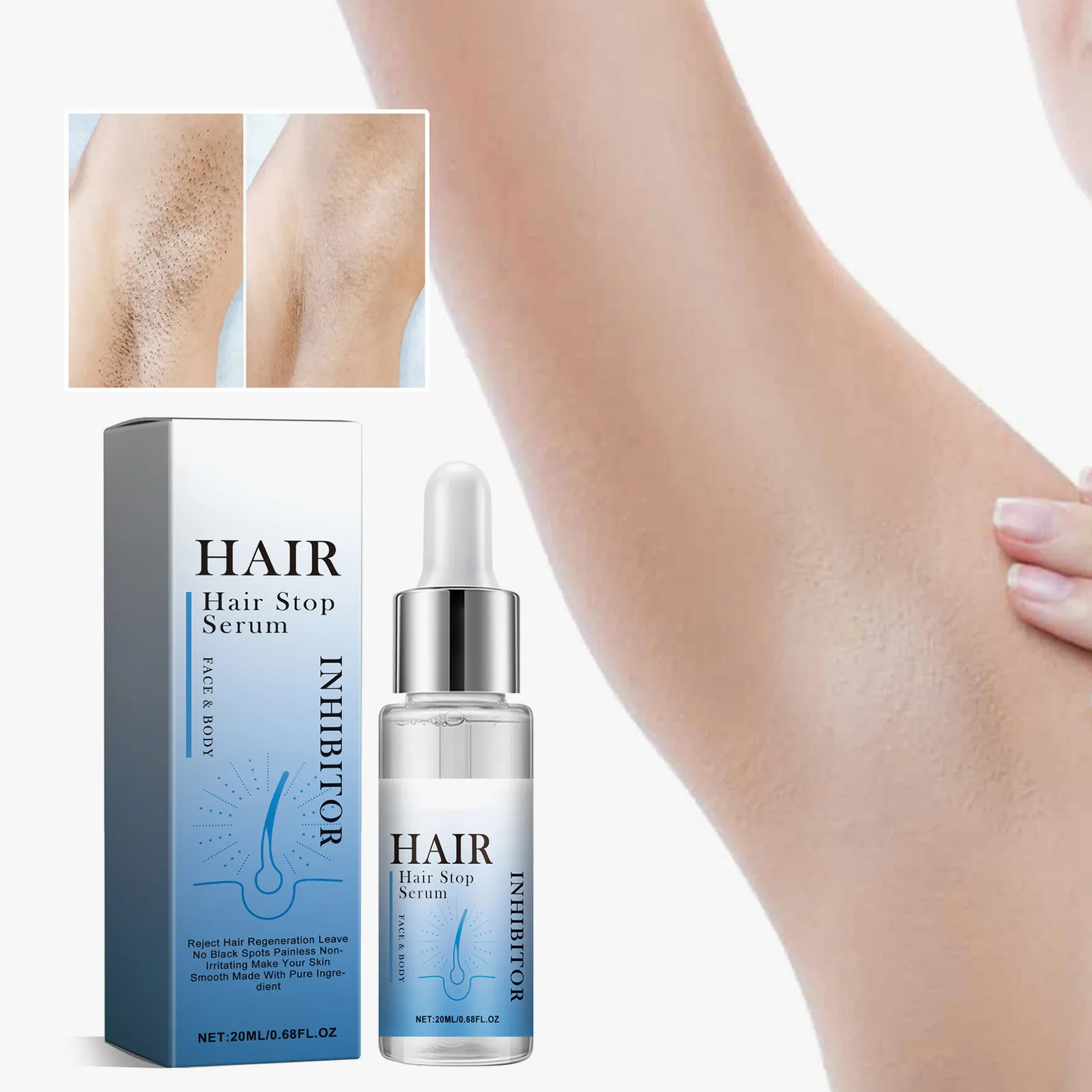 Hair Removal Remover Stops Ease Moisturizer 20ml Suitable for both men and women hair removal moisturizer