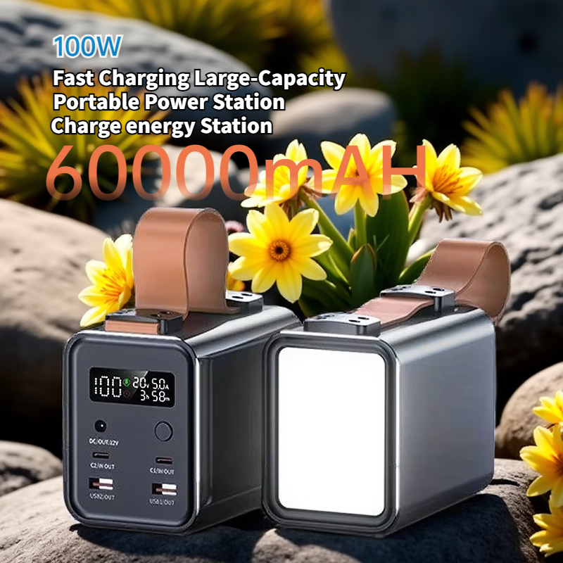 PD 100W Portable Power Bank Large Capacity 60000mAh USB C Fast Charging External Battery Powerbank for IPhone 15 Samsung Laptop