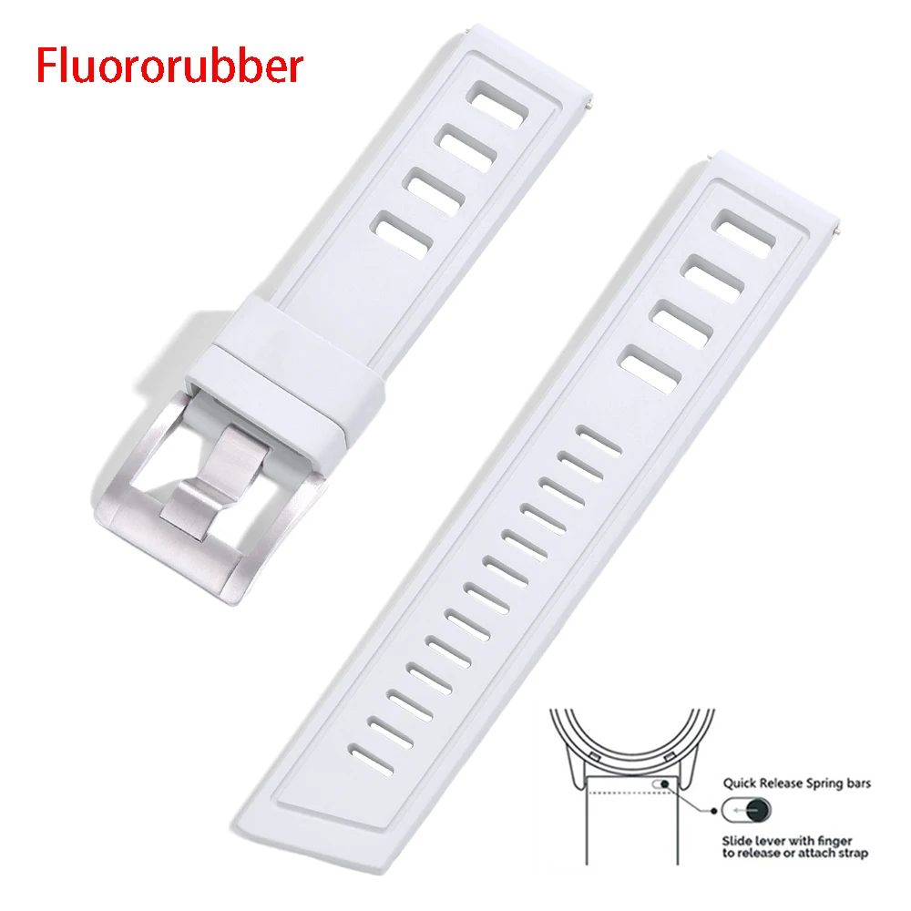 Enhanced Fluororubber Quick Release Waterproof Watch Strap