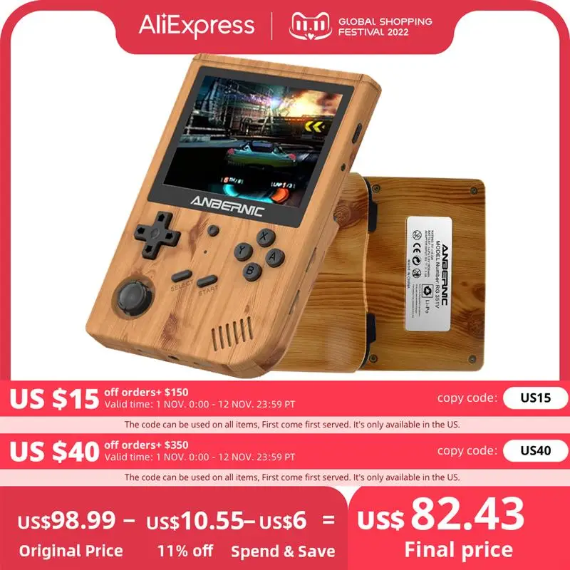 

Новинка ANBERNIC, новые ретро-игры RG351V, встроенные 16G RK3326 с открытым исходным кодом, 3,5 дюймов 640*480, портативный Эмулятор игровой консоли для PS1 kid