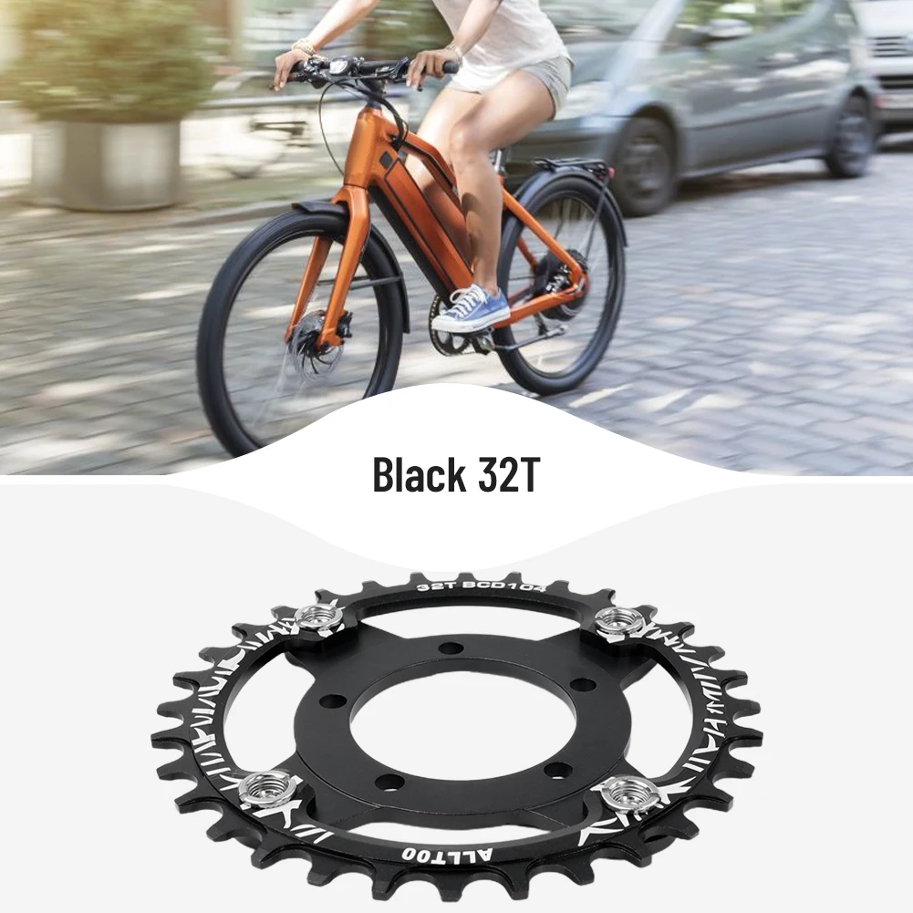 

Durable Useful Accessories Chainring Sprocket Wheel 104BCD 1pc 32T/34T/36T/38T Adapter Components E-bike Parts