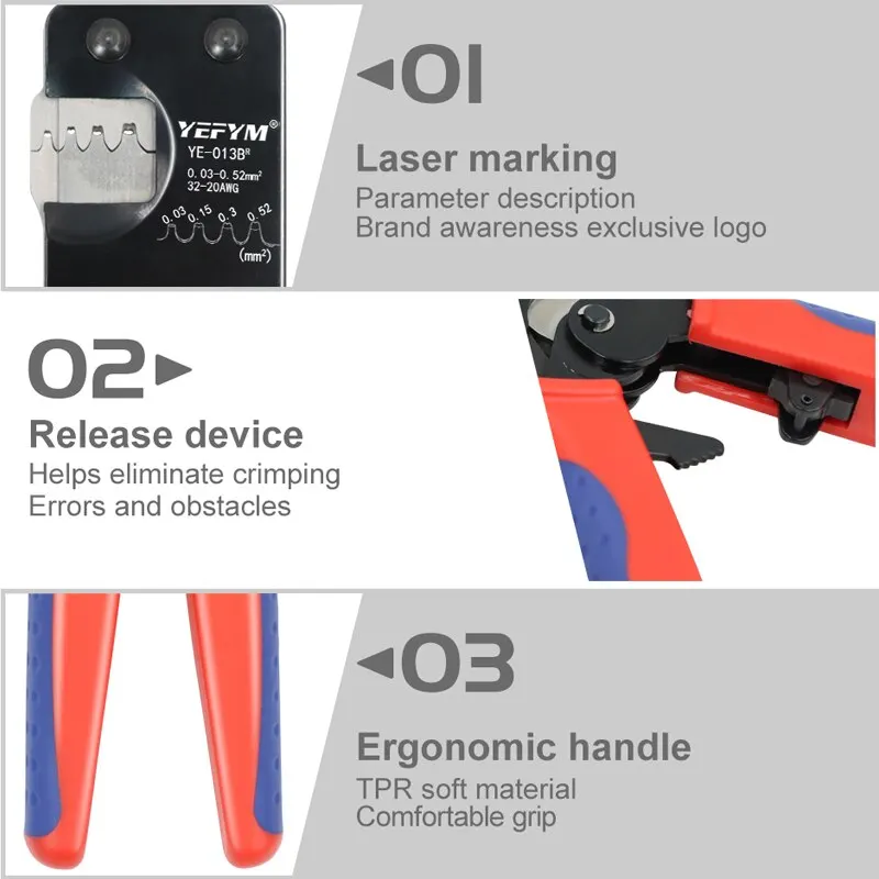 Micro Connector Crimping Tool YE-013BR For XH2.54/PH2.0/ZH1