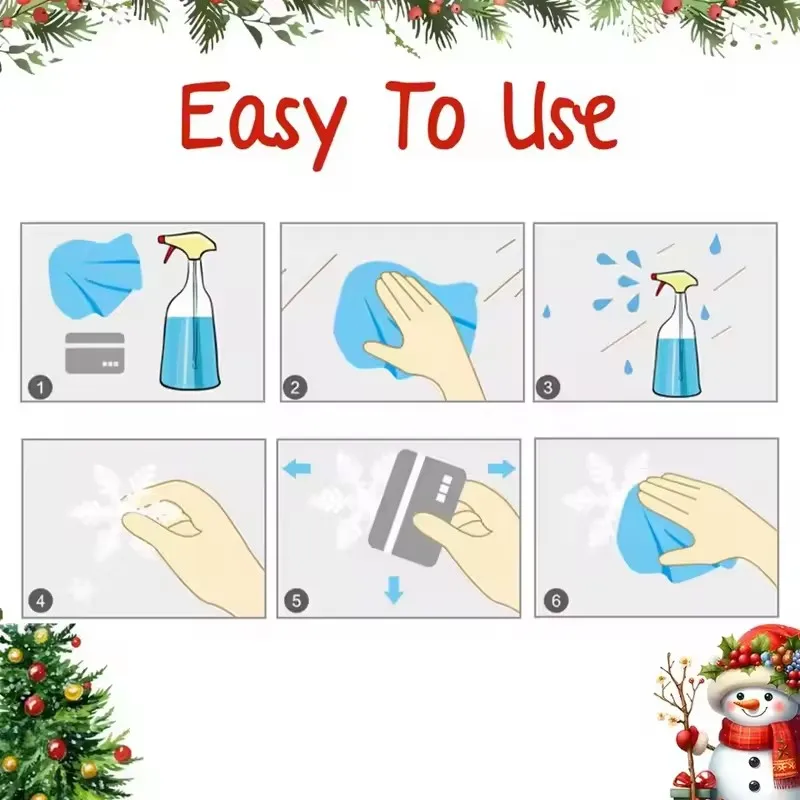 2026 Christmas Window Sticker Cartoon Santa Claus Gifts Snowflake Glass Decal New Year Home Decoration DIY Electrostatic Sticker