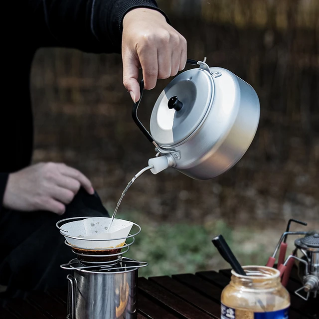 Camping Pot Portable Stainless Steel Camping Pot With Spout Pouring Cooking  Kettle for Camping Pot Handle Outdoor Tableware - AliExpress