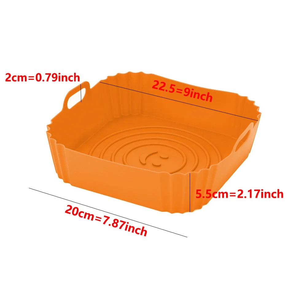 Air Fryer Silicone Tray Oven Baking Tray Pizza Fried Chicken Baking Tool Reusable Liner Easy to Clean