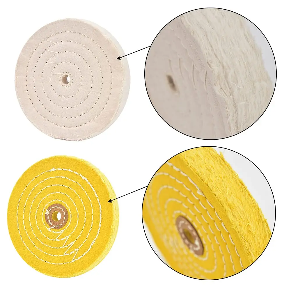 Polishing Discs Polishing Wheel Kit 150mm Wheel Set for Table er Polisher with 12.7mm Mandrel Hole 2Pcs sanding disc cutting disc grinding disc abrasive wheel grinding wheel sanding flap disc