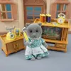 Forest Family 1/12 Kitchen Furniture Bathroom Bedroom Bakeware Sets Miniature Model Dollhouse Accessories Refrigerator Girl Gift 4