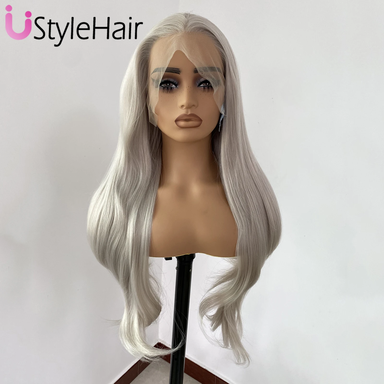 Ash Blonde Lace Front Wig Long Natural Wavy Synthetic Hair 13x4 Glueless Natural Hairline Daily Wear Cosplay Wigs for Women 3 S3805c20574b44803808518ea4d3f44c19