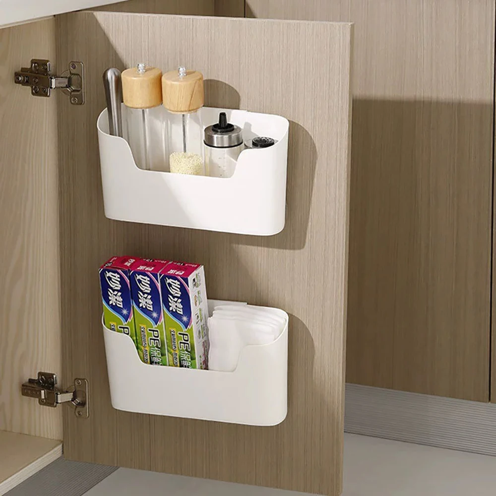 Kitchen Wall-mounted Adhesive Storage Rack Multifunctional Cabinet Door Storage Box Under Sink Drawer Shelf Bathroom Organizer Kitchen Wall-mounted Adhesive Storage Rack Multifunctional Cabinet Door Storage Box Under Sink Drawer Shelf Bathroom Organizer