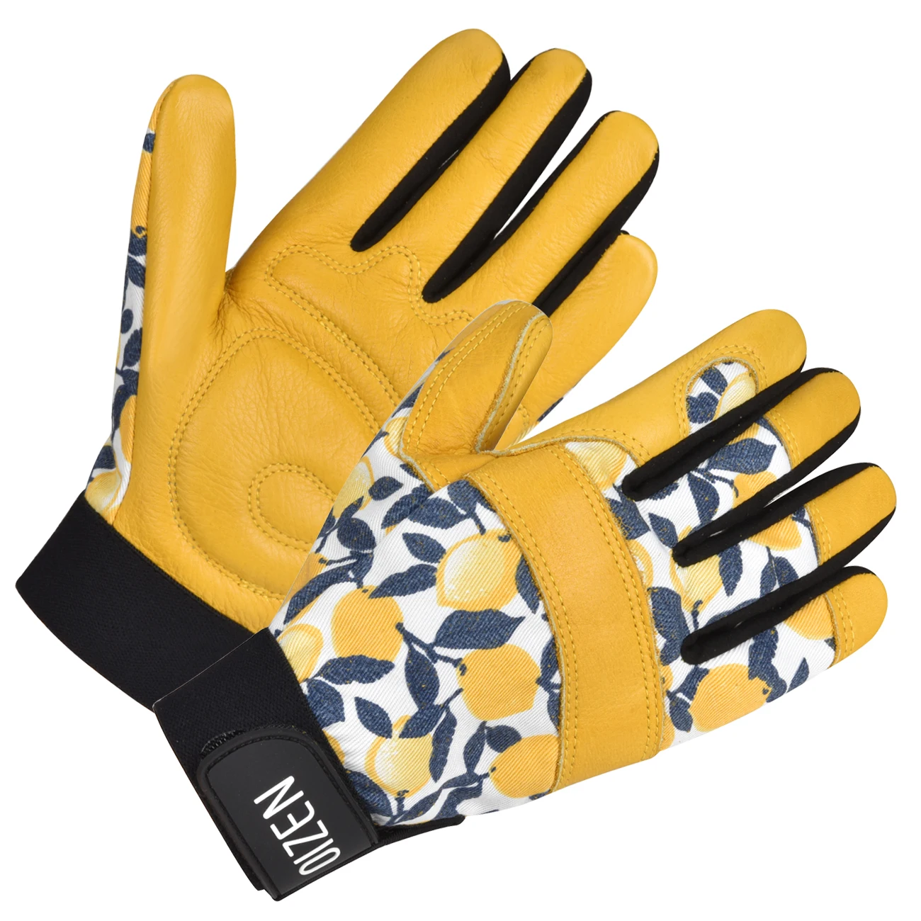Description Picture 6 of item1 Pair Tough Cowhide Yellow Leather Garden Gloves for Women Thorn Proof  Gloves for Gardening Weeding Digging Planting