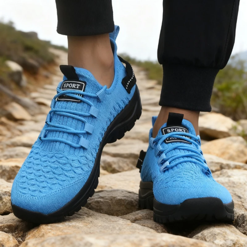 Men's Outdoor Running Shoes Breathable Mesh Walking Gym Sneakers Comfortable Athletic Lightweight Training Male Footwear 2025