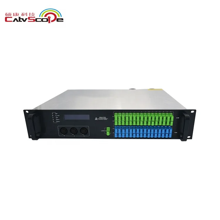 32 Ports 1550nm Fiber Optical Amplifier EDFA EYDFA with WDM CATVSCOPE FTTH Triple Play Solution JDSU PUMP