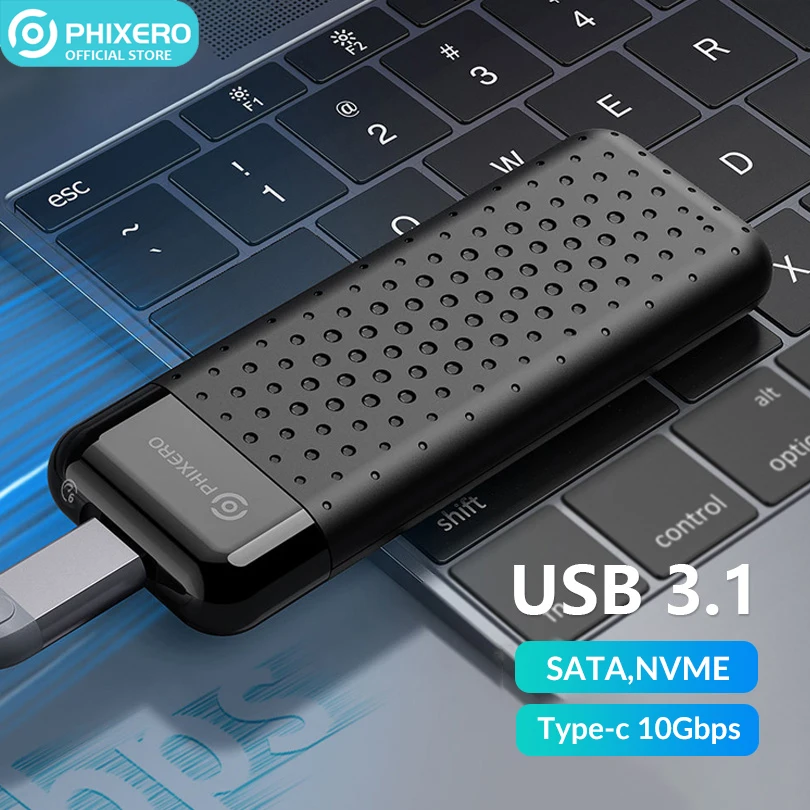 PHIXERO 2.5 Hard Drive Enclosure, 6Gbps USB 3.1 Gen 1 to SATA III