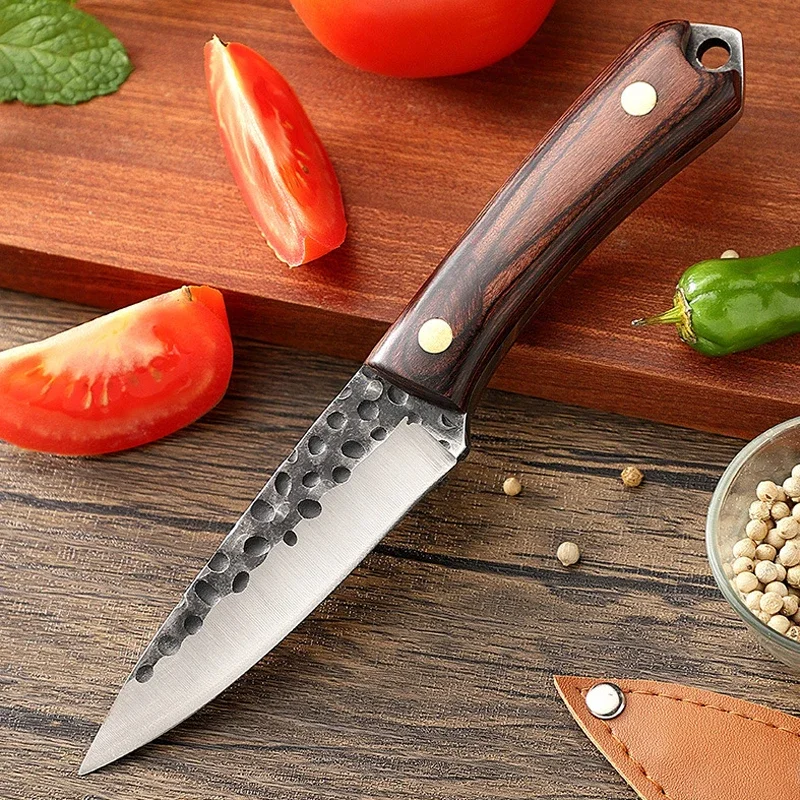 Kitchen Knife Meat Boning Knife Hand Forged Sharp Slaughtering Cutter Steel Knives with Sheath For Outdoor Fishing BBQ