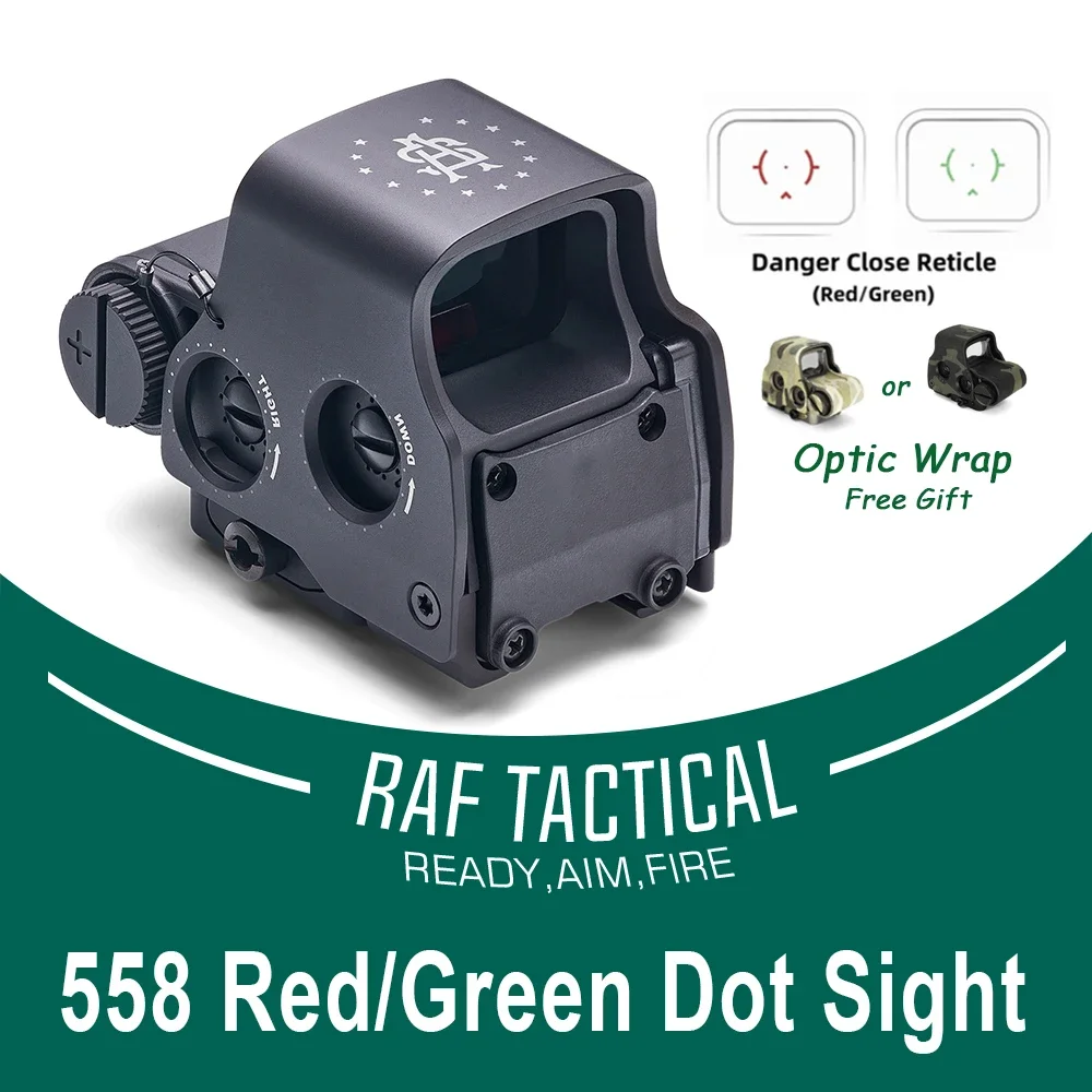 558 Holographic Red Dot Sight DCR Reticle EXPS3 Airsoft Riflescope 20mm Rail Mount 2A Initiative Marking