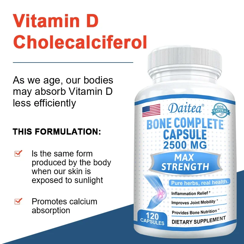 

Vitamin C D3 Calcium Magnesium Capsules - Maximum Strength Mobility Flexibility Collagen Production & Calcium Absorption