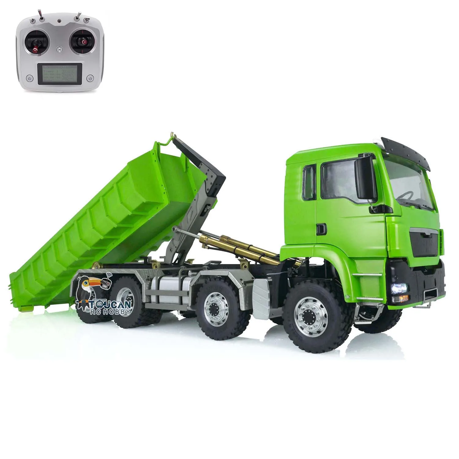 LESU 1/14 RC Roll On/Off Tipper Truck MAN TGS 8x8 Hydraulic Dumper Car Toucan DIY Light Sound Remoted Control Model THZH1428 4