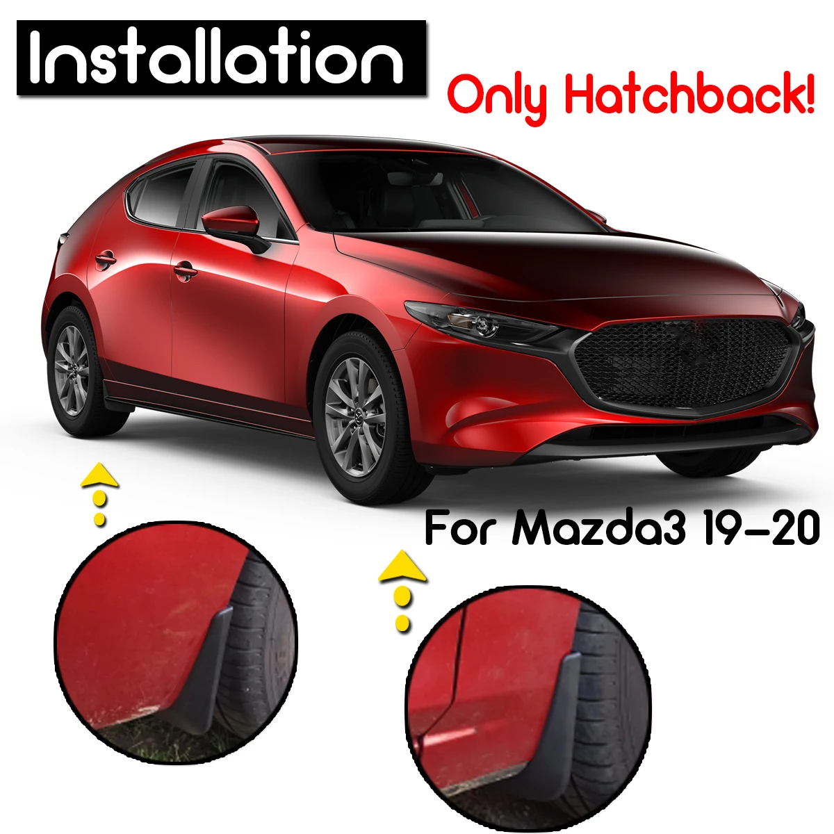 4pcs/Set Mudflaps For Mazda 3 Mazda3 BP-Hatchback Hatch Mud Flaps Splash Guards Mudguards Mud Flap Front Rear Fender car mud flaps car mudguard
