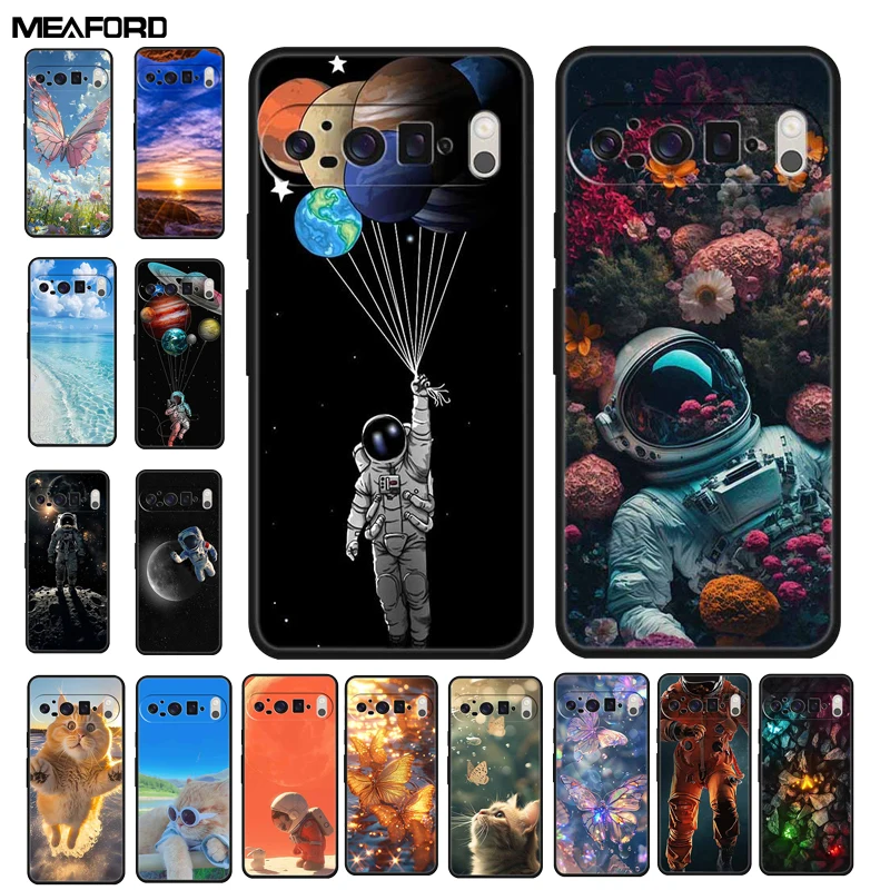 Space-Themed Soft Silicone TPU Phone Case - Astronaut Design