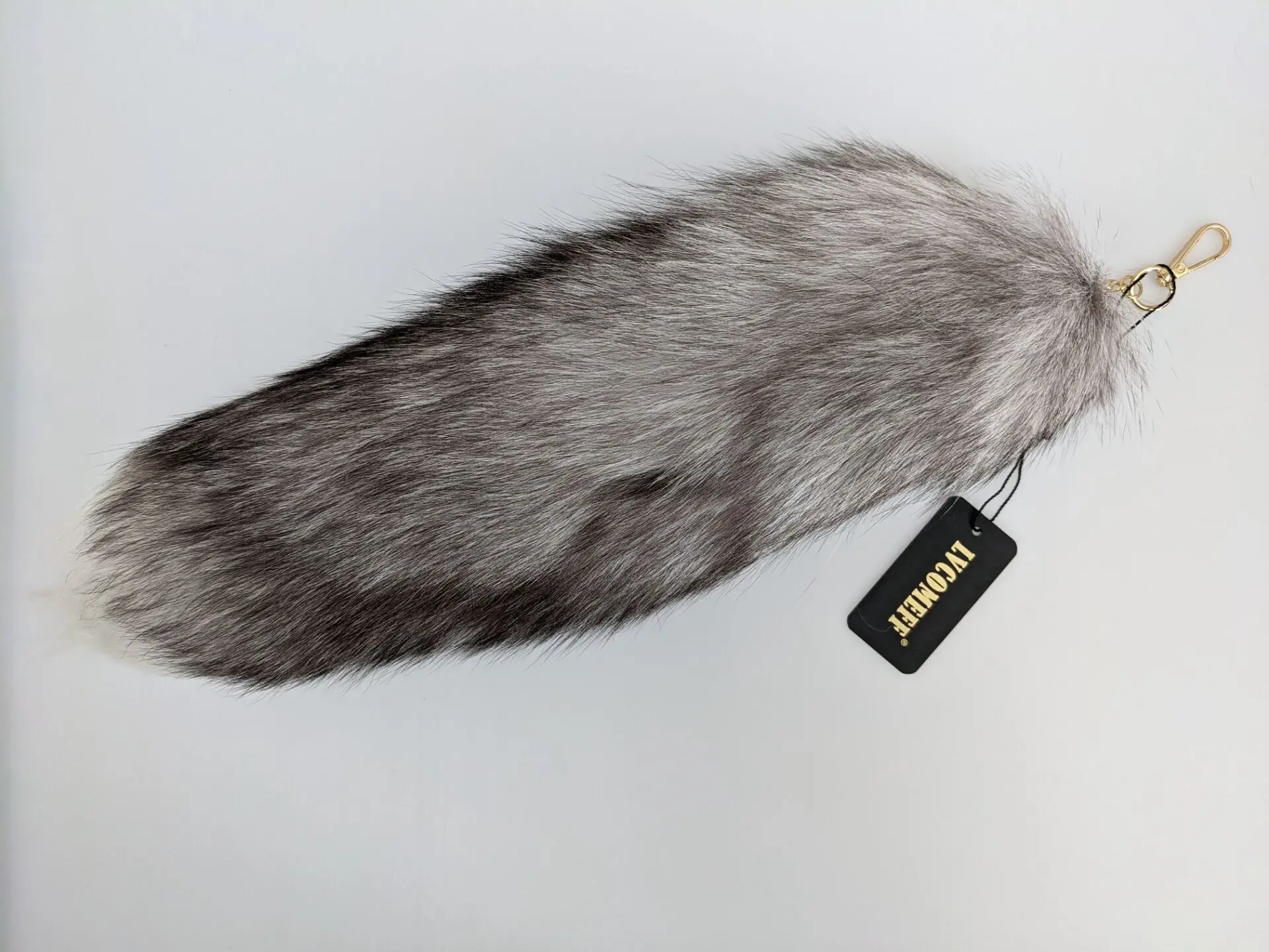 Luxurious Natural Fox Fur Tail Keychain - Chic Y2K Fashion Accessory, 40 cm