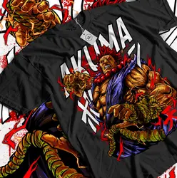 Akuma Gouki Graphic Tee - Karate and Video Games Fighting Shirt - XXXL (WHITE)