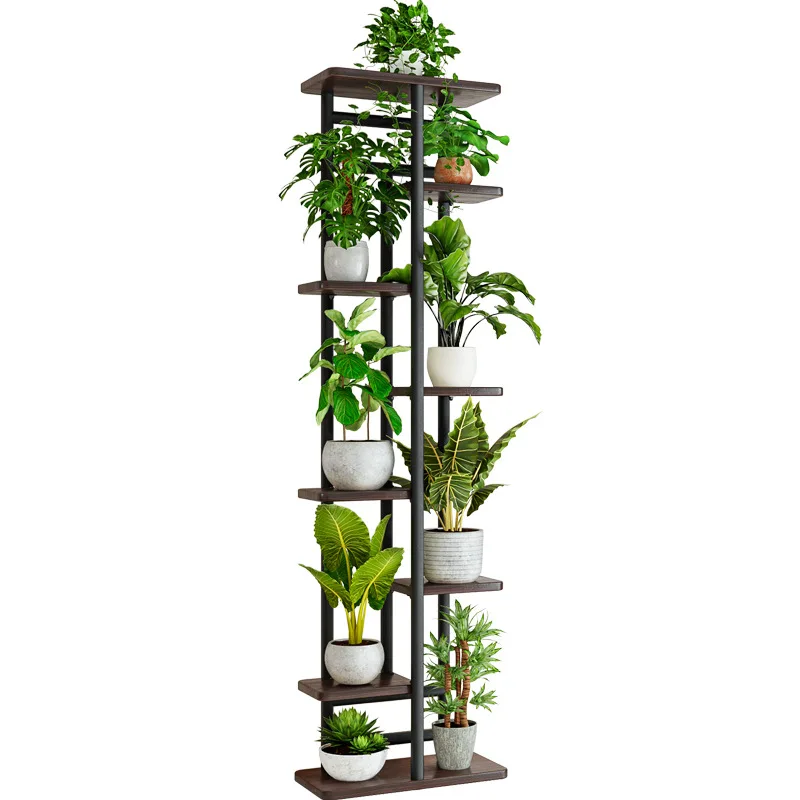 Simple iron storage rack indoor living room outdoor gardening multi-layer floor to ceiling balcony flower rack