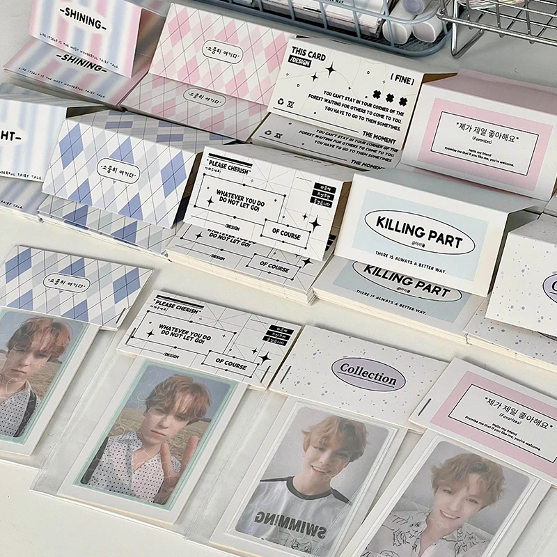 

10 Pcs Ins Minimalist Style Korean Small Card Packing Self-adhesive Bags Gift Packaging Bags Greeting Cards