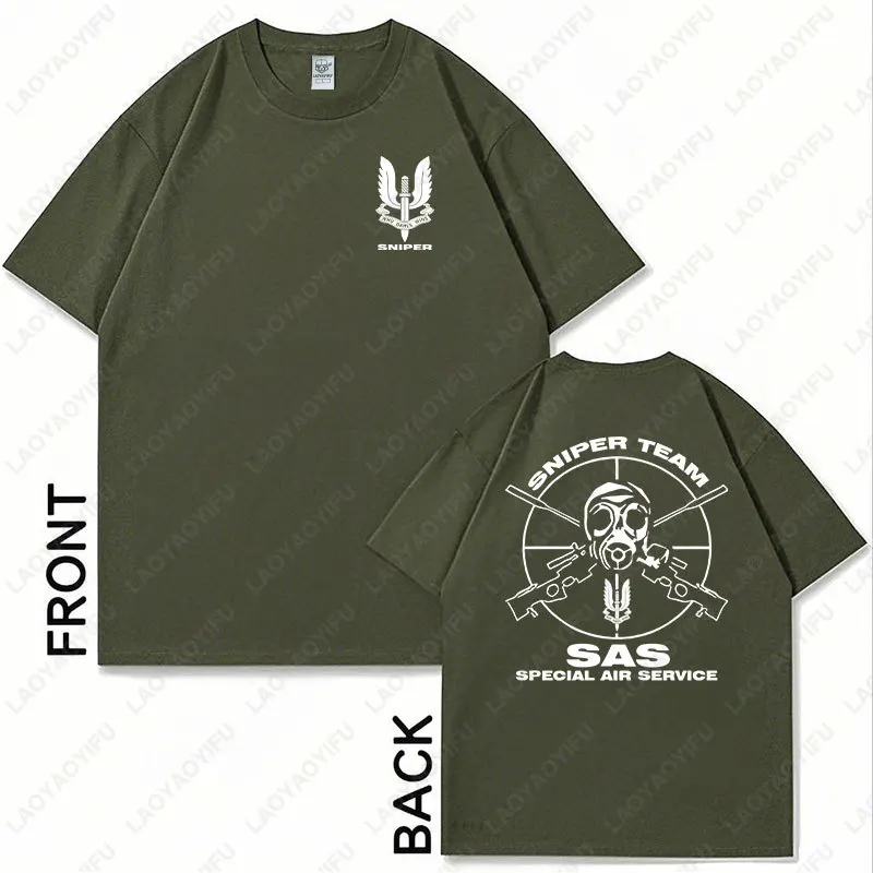Elite Sniper Men's Cotton Tee - Short Sleeve Casual Military-Inspired Shirt