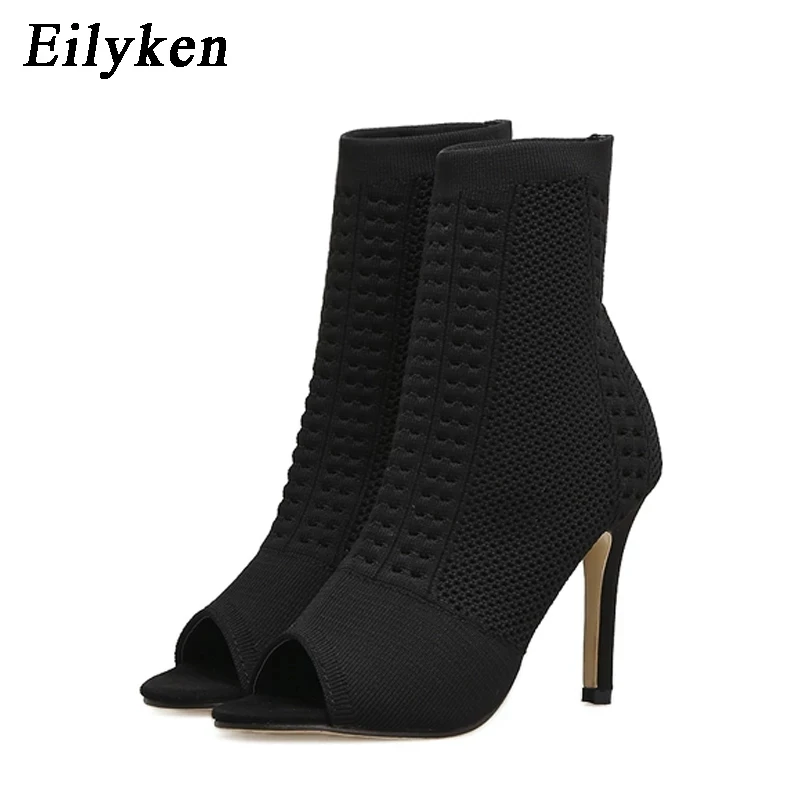 Women Ankle Boots Open Toe High Heels Eilyken