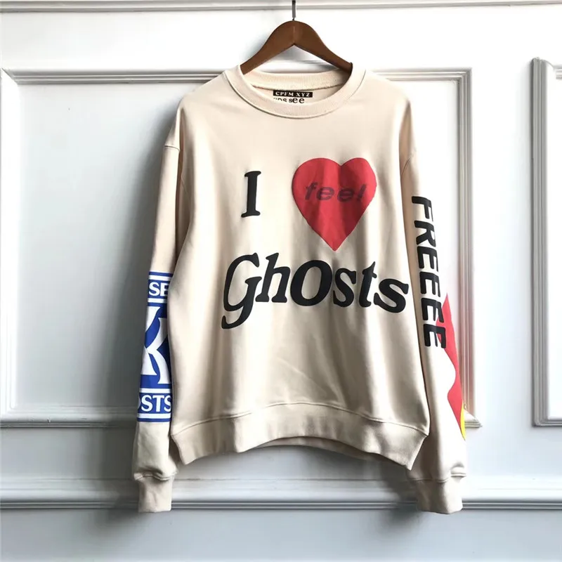 

2023 Puff Print CPFM Kanye West Sweatshirts Men Women KIDS SEE GHOSTS Crewneck Harajuku Ye Streetwear Cfpm Xyz Anime Clothes