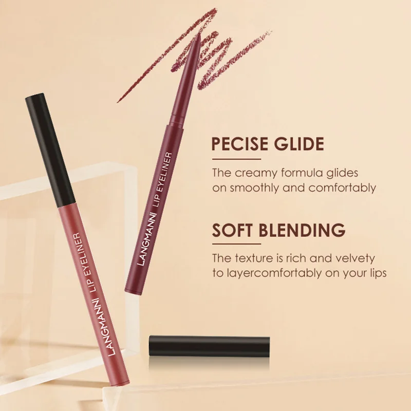 Waterproof Lip Liner Pencil Set Long Lasting Matte Sexy Plumper Peel off Lipliner Contour Tint Gloss Lipstick Makeup Pencil 5