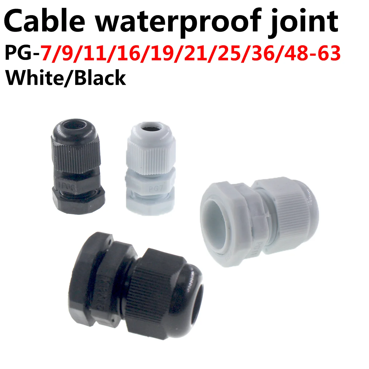 20/10/5/2Pcs Nylon Cable Glands PG 7 9 11 13.5 16 19 IP68 Wire Plastic Waterproof Connector Cable Sleeve Adjustable Joints nl nylon coupling 45 steel nylon sleeve internal gear type gear coupling oil pump motor special connector high torque coupling