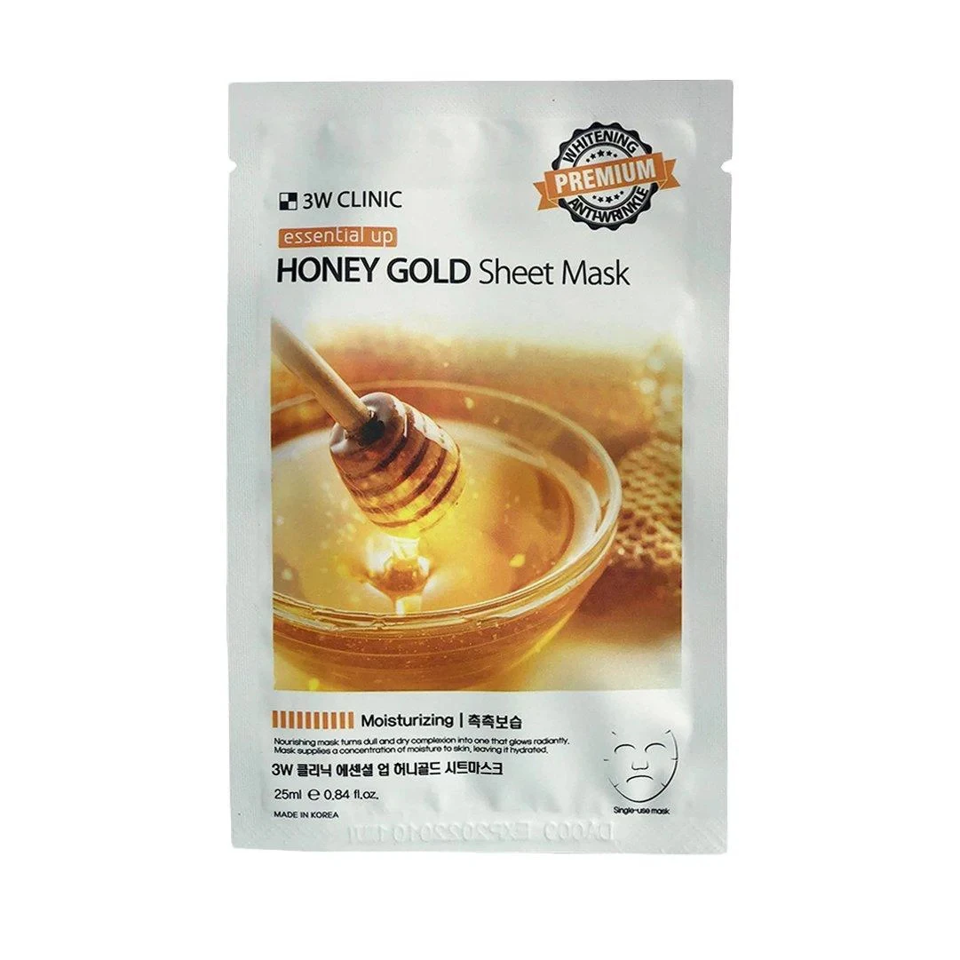 3W Тканевая маска для лица мёд &quotEssential Up Sheet Mask Honey Gold&quot |