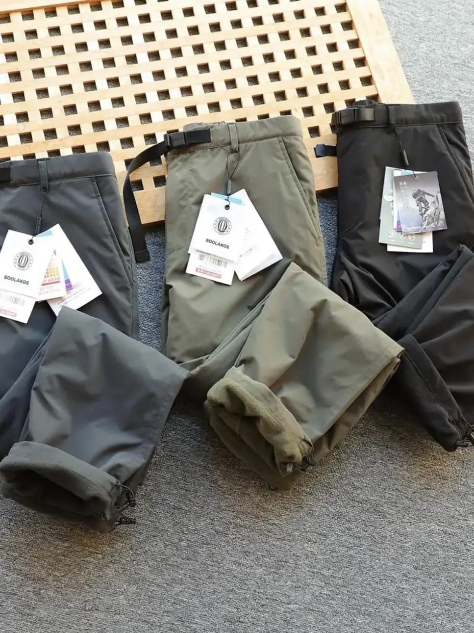 Thiened Fce Lined Soft ell Pants Men's Casual Straight Leg Windproof Waterproof Winter Outdoor Sports Faion Trousers