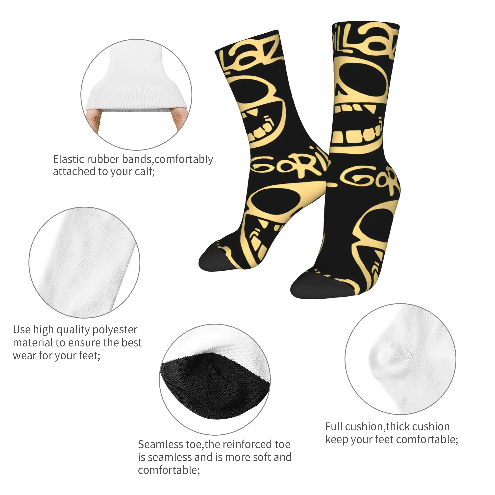 Gorillaz Autumn Rock Band Fun High-Quality Anti-Skid Skate Socks