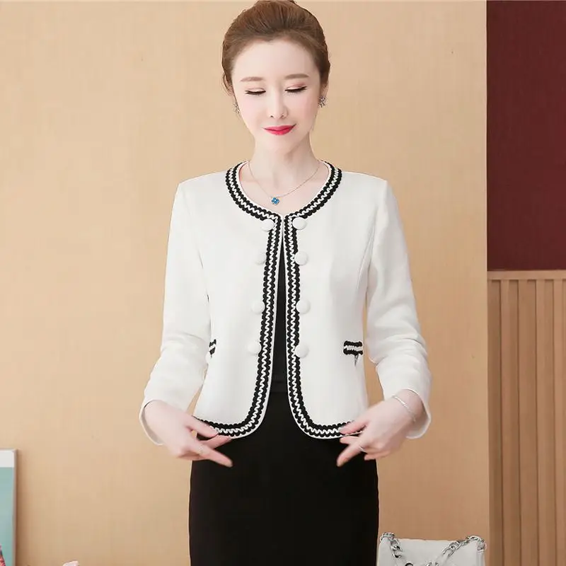 Elegant Women Business Blazers Vintage Long Sleeve Autumn Spring Warm Blazer Jackets Office Ladies Coats Party Quality Oversize