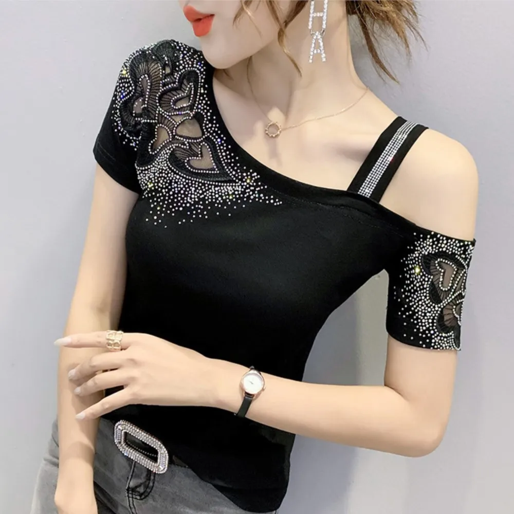 

Летняя Новинка, сексуальная и модная рубашка, Женский Топ, футболка, женские футболки с коротким рукавом