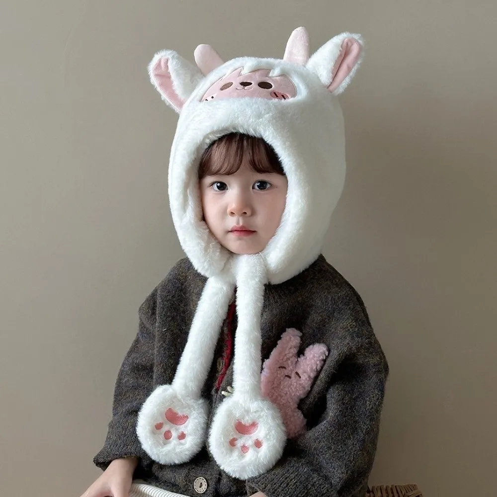 Fashion Kawaii Baby Ear Protection Hat Lamb Windproof Capybara Hooded Scarf Comfortable Keep Warm Children's Pullover Cap Infant