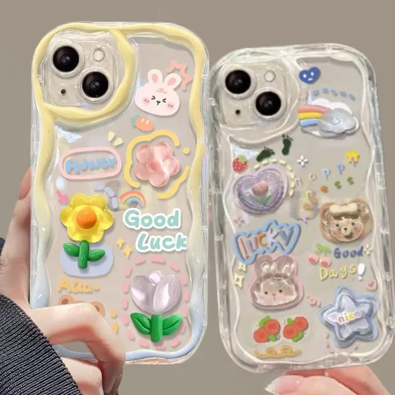 3D Cute Animal Clear Case Per Infinix Hot 40 Pro 30I 40I 30 Play Note 30 40 Pro Smart 8 7 Tecno Spark 20 20C Go 2024 Zero 30 4G