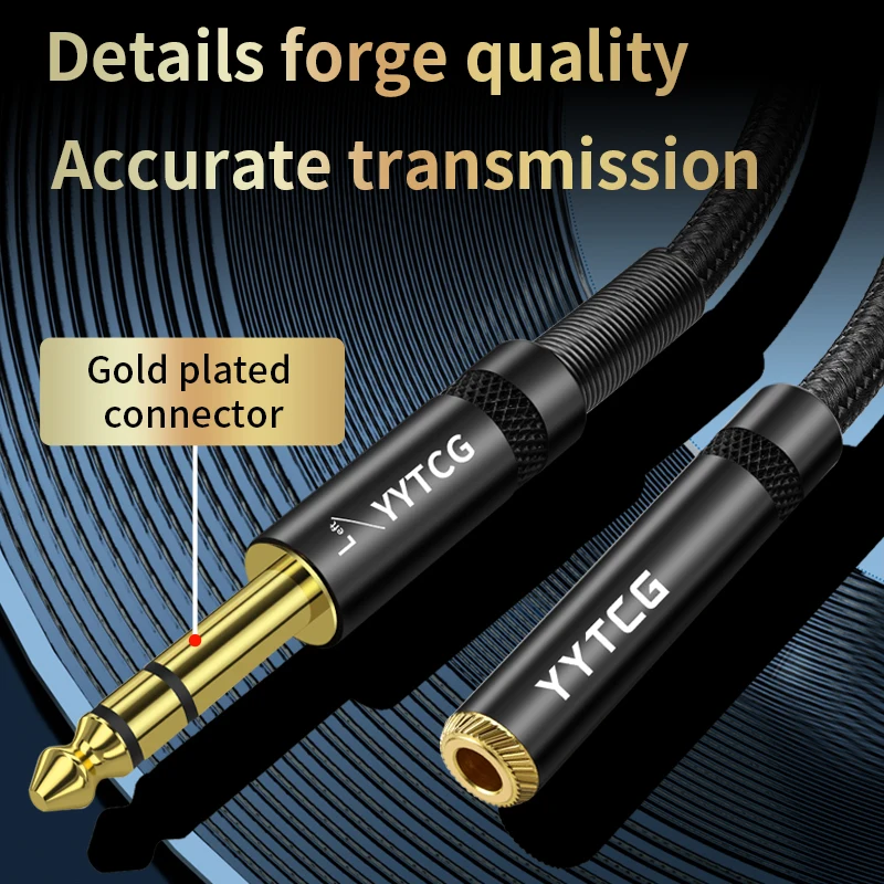 3.5 여성 6.5 남성 오디오 케이블 보조 OFC 은빛 도금 3.5mm 잭 Aux 케이블 스피커 기타 앰프 오디오 케이블