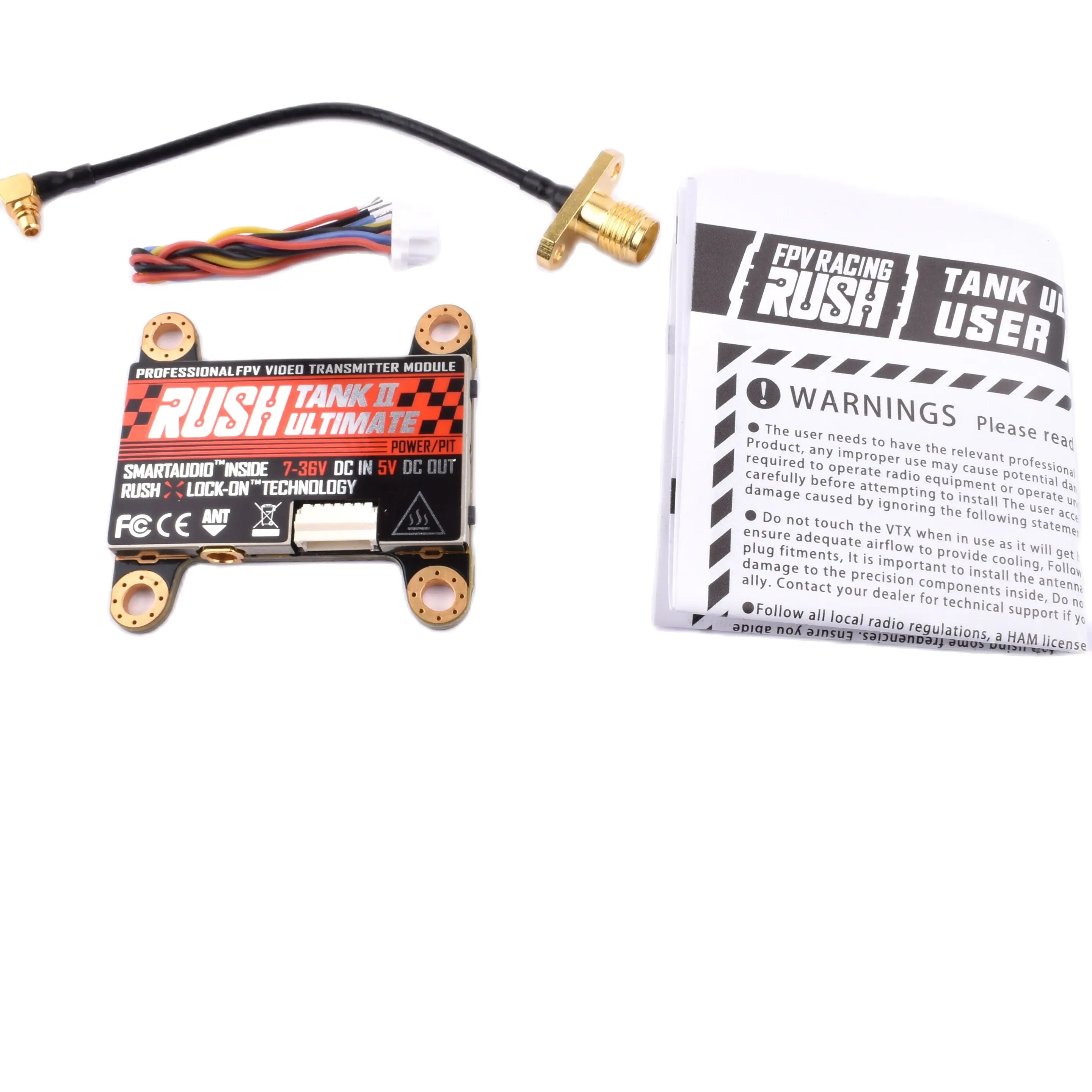 

RUSH TANK II 5.8G 48CH Raceband PIT/25-800mW Switchable 2-8S VTX for RC FPV Racing Freestyle Nazgul5 Tyro129
