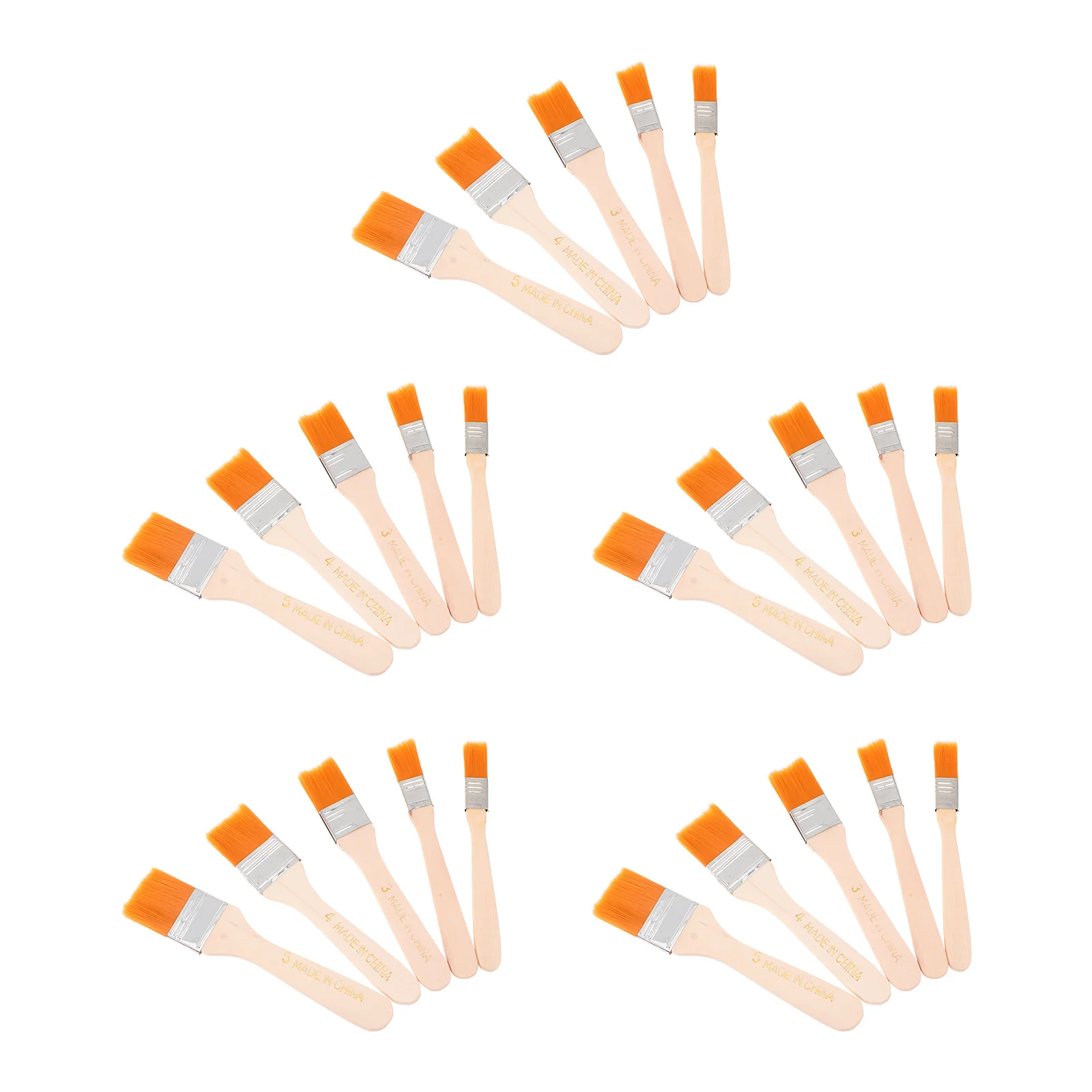 25 Pcs Wooden Brush DIY Graffiti Tools Oil Painting Supplies Cleaning for Home Nylon Hair Masonry Brushes