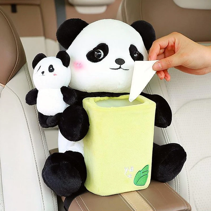 2 In 1 Car Tissue Box Garbage Can Car Trash Bins Tissue Box Storage Bucket Interior Accessories