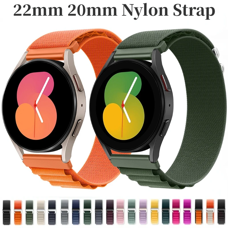 Breathable Nylon Replacement Wristband, 22mm/20mm Adjustable Strap