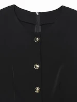 Women's Fashion Belted Sleeveless Button-Up Playsuit with Front Pockets Stylish Female Jumpsuit for Casual Wear - Image 3