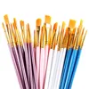10pcs/sest Professional Artist Nylon Paint Brush Set Watercolor Painting Brushes New Colors 4