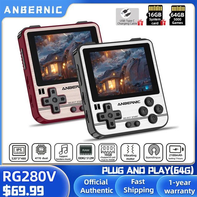 ANBERNIC RG35XX PLUS Retro Handheld Game PlayerBuilt-in 64G TF 5000+  Classic Games Support-HDMI TV Portable For Travel Kids Gift - AliExpress