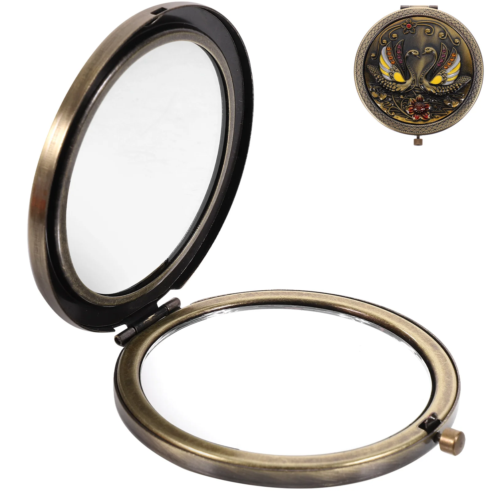 

Folding Vanity Mirror Pocket-Size Handheld Purses for Women Trendy Compact Gift Round
