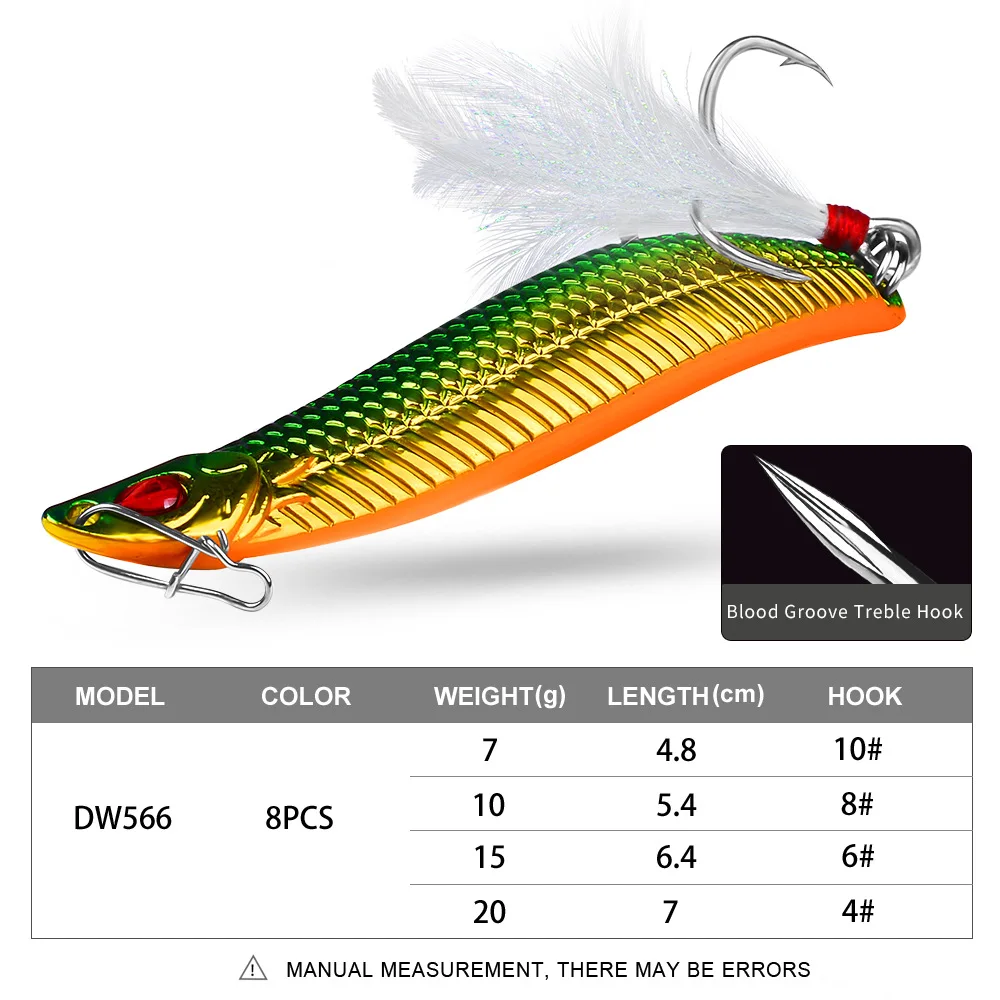 Diamond Jig Leurre de pêche en eau salée, 2/3 cuillères à lancer avec